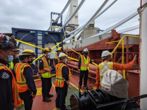 training session on a ship