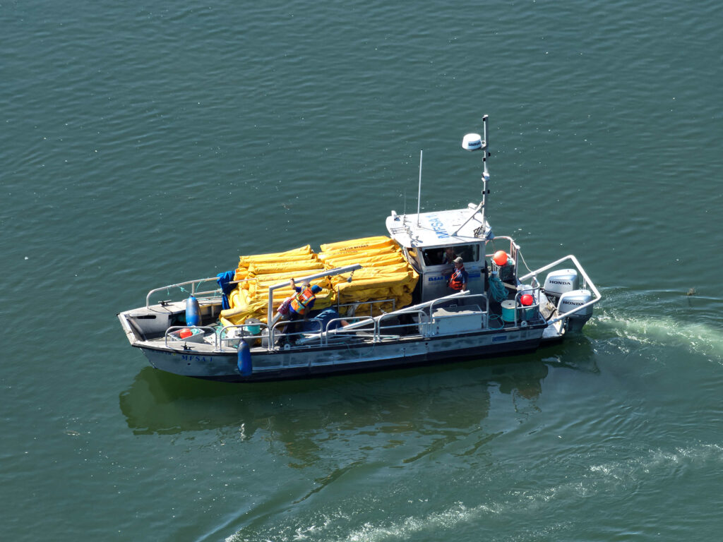 Aerial view of a boat